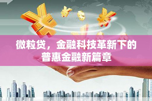 花地玛堂区微粒贷，金融科技革新下的普惠金融新篇章