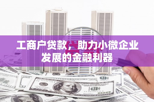 花地玛堂区工商户贷款,助力小微企业发展的金融利器 花地玛堂区工商户贷款,助力小微企业发展的金融利器