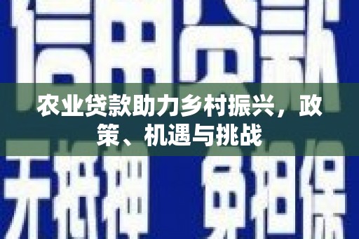 花地玛堂区农业贷款助力乡村振兴，政策、机遇与挑战