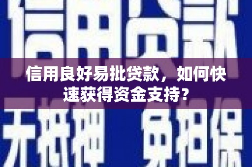 花地玛堂区信用良好易批贷款，如何快速获得资金支持？