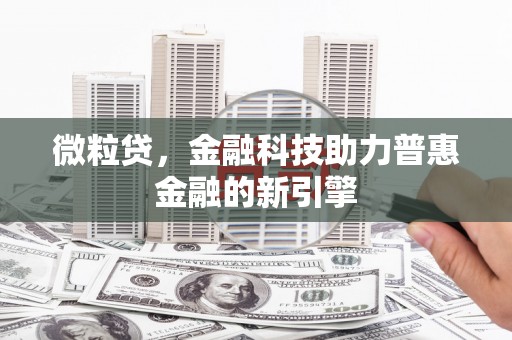 花地玛堂区微粒贷，金融科技助力普惠金融的新引擎