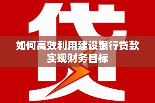 花地玛堂区如何高效利用建设银行贷款实现财务目标