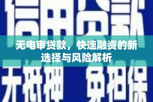花地玛堂区无电审贷款，快速融资的新选择与风险解析
