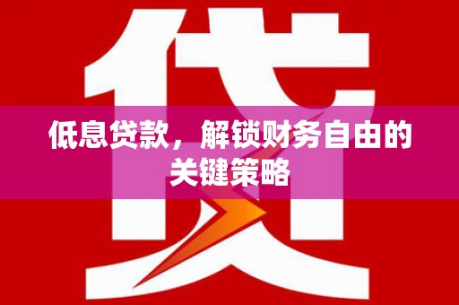 花地玛堂区低息贷款，解锁财务自由的关键策略