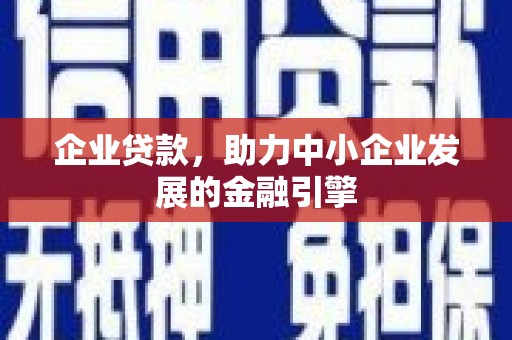 花地玛堂区企业贷款，助力中小企业发展的金融引擎