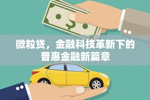 花地玛堂区微粒贷，金融科技革新下的普惠金融新篇章