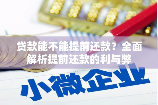 花地玛堂区贷款能不能提前还款？全面解析提前还款的利与弊
